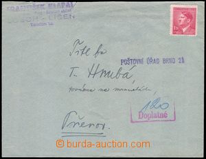 82847 - 1945 dopis z Brna-Líšně do Přerova, vyfr. zn. AH 1,20K, 