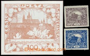 82876 -  comp. 3 pcs of souvenir prints stamps Hradčany, 100h large
