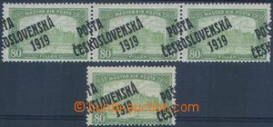 82898 -  Pof.113 Parliament, shifted overprints, str-of-3 with joine
