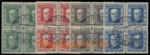 82913 -  Pof.176-179, blocks of four with postmark first of day issu