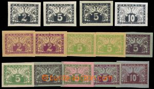 82925 - 1919 Pof.S1-3ZT, comp. 14 pcs of plate proofs, various color