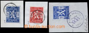 82966 - 1918 Pof.SK1-2 on cut-squares with postmark NV, Pof.SK2 with