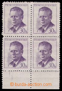 82982 - 1959 Pof.1091X, chybotisk Novotný 30h, 4-blok, jedna známk