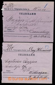 83045 - 1866 2x služební obálka na telegram, použité, vyplněn