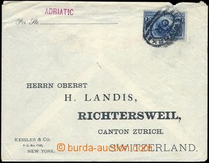 83135 - 1893 letter transported ship post, with Mi.73 (1C), oval CDS