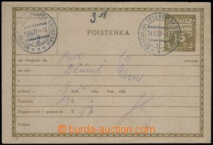 83238 - 1927 CPL2Cb, Slovak text, used, folded, in margins torn