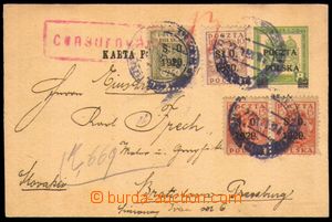 83247 - 1920 PC for field post with overprint Post Poland uprated by