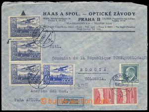 83419 - 1937 těžší letecký dopis zaslaný 10.12.37 do Kolumbie,