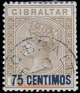 83454 - 1889 Mi.21 overprint 75C/1Sh, light postmark, label, otherwi