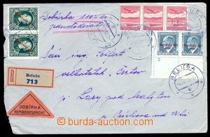 83486 - 1939 Reg letter, C.O.D., with mixed franking of czechosl. ai