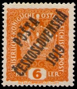 83582 -  Pof.35a, Koruna 6h oranžová, černý přetisk, I.typ, zk.