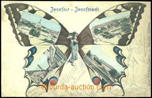 83608 - 1907 JOSEFOV (Josefstadt) - koláž motýl, barevná, námě
