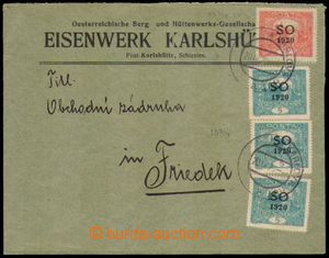 83646 - 1920 dopis zaslaný 20.4.1920 z Karlovy Hutě do Frýdku, vy