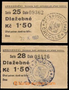 83690 - 1937-38 2x order about/by payment dlažebného, issued Offic