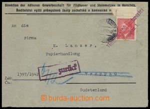 83734 - 1942 úřední dopis vyfr. zn. 1,20K, zasláno do Sudet, zř