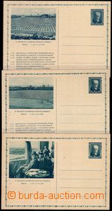 83758 - 1934 CDV54/2-4, III. Workers' Olympiad, 3 pcs of, nice, c.v.