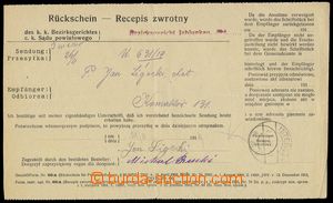 84337 - 1919 reply form, German - Polish variety, sent to ISTEBNA, o