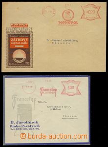 84342 - 1929-39 sestava 2ks firemních dopisů s potiskem, 1x OVS PR