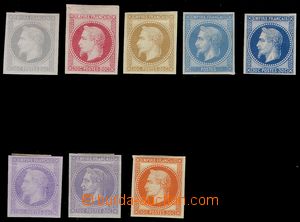 84415 - 1862 ZT  sestava 8ks zkusmých tisků na známky Napoleon II