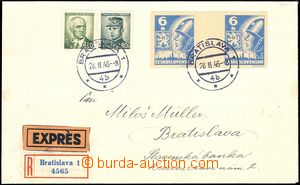 84525 - 1946 R+Ex-dopis zaslaný 28.2.1946 v Bratislavě, vyfr. zn. 