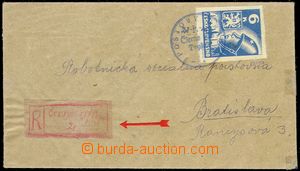 84663 - 1945 Reg letter sent 28.6. from Čierná n./T. to Bratislava