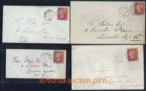 84698 - 1859-63 sestava 4ks dopisů, frankované známkou Victoria M