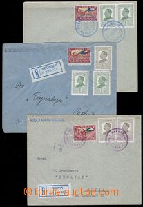 84701 - 1927 3x air-mail letter (2x as R), franked with. stamps Mi.1
