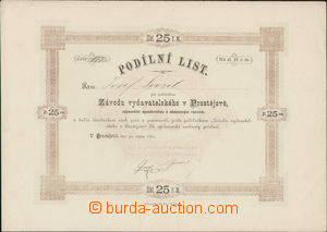 84898 - 1882 RAKOUSKO-UHERSKO  podílní list 25Zl, vydavatelství v