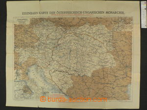 84911 - 1904 railway map Austria-Hungary, format 80x64; folds, parti