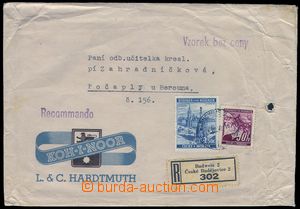 84932 - 1940 SAMPLE WITHOUT VALUE  Reg letter firm Koh-i-noor Česk