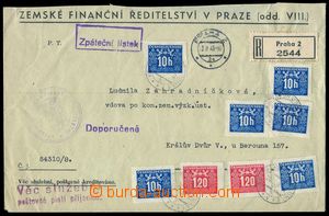 84940 - 1948 R service letter with return sheetlet, porto paid recei