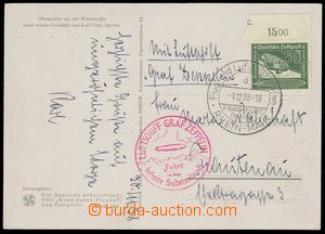 84977 - 1938 pohlednice přepravena vzducholodí Graf Zeppelin z Ně