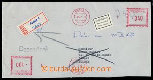 85046 - 1962 R-dopis zaslaný 4.2.62 z Prahy do Švýcarska, 1x fran