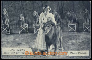 85060 - 1920? cirkus Charles, Miss Charles, drezúra divokých šele