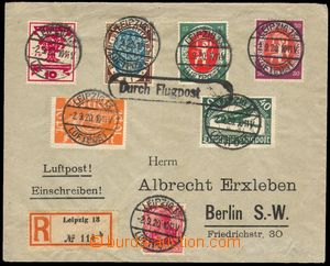 85098 - 1920 R+Let-dopis do Berlína, bohatá frankatura (7 známek)