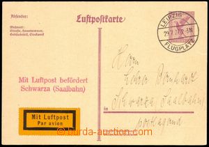 85100 - 1927 dopisnice pro leteckou poštu, Mi.P169, přepraveno lin