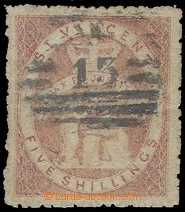 85111 - 1880 Mi.18, Allegory 5Sh violet, numeral pmk 15, on reverse 