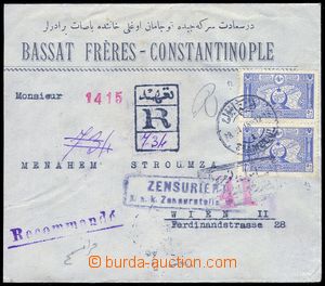 85225 - 1918 Reg letter sent 18.8.18 from Istanbul to Vienna, 2-stam