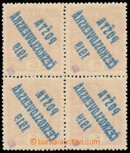 85467 -  Pof.34Ob, Crown, block of four with full machine offsets ov
