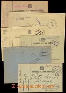 85612 - 1938 sestava 4ks dopisnic PP + 2ks dopisů s různými DR PP