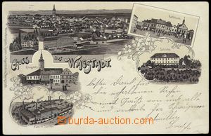 85660 - 1902 BÍLOVEC (Wagstadt) - litografická koláž, továrna S