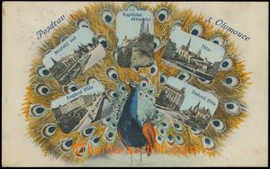 85735 - 1908 OLOMOUC - 5-view collage, peacock, Us, partially pulled