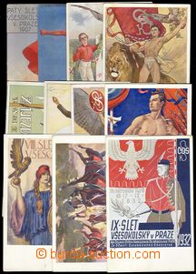 85823 - 1907-32 SOKOL  sestava 11ks pohlednic, V.–IX. všesokolsk