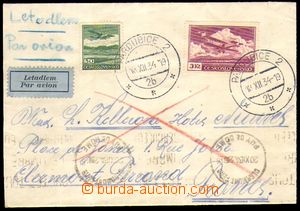 85853 - 1934 airmail letter to France, with Pofis. L7, L10, CDS Pard