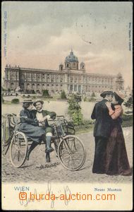 85941 - 1903 WIEN - kolorovaná koláž, dvojice, bicykly, DA, proš