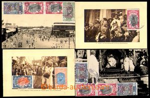 86007 - 1930 sestava 4ks pohlednic, zasláno do Prahy, z toho 2x jak