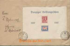 86251 - 1937 dopis do Gdynie vyfr. aršíkem Mi.Bl.3, PR DANZIG -5.1