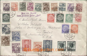 86253 - 1938 filatelistický dopis do ČSR, bohatá smíšená frank