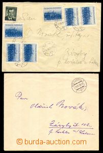 86331 - 1953 letter with Pof.504, 704 6x in front and 606 20x on rev