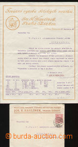 86487 - 1916 hlavičkový dopis, firma Jos. K. Havlínek, Praha-Ži